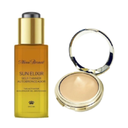 Rinkinys Floral guard - kompaktinė kreminė pudra su SPF 50 + saulės eliksyras